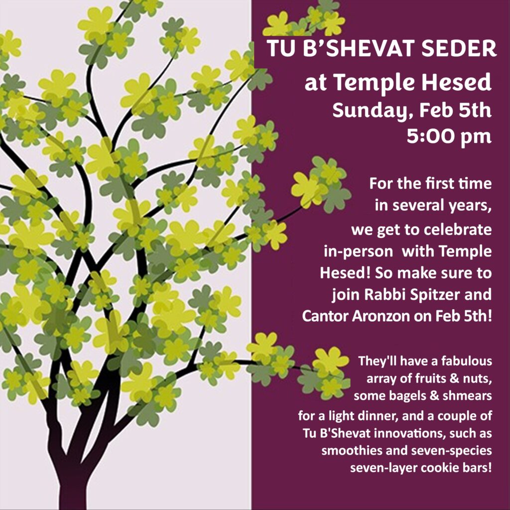 Tu B’Shevat Seder With Temple Hesed | Temple Israel Of Scranton ...